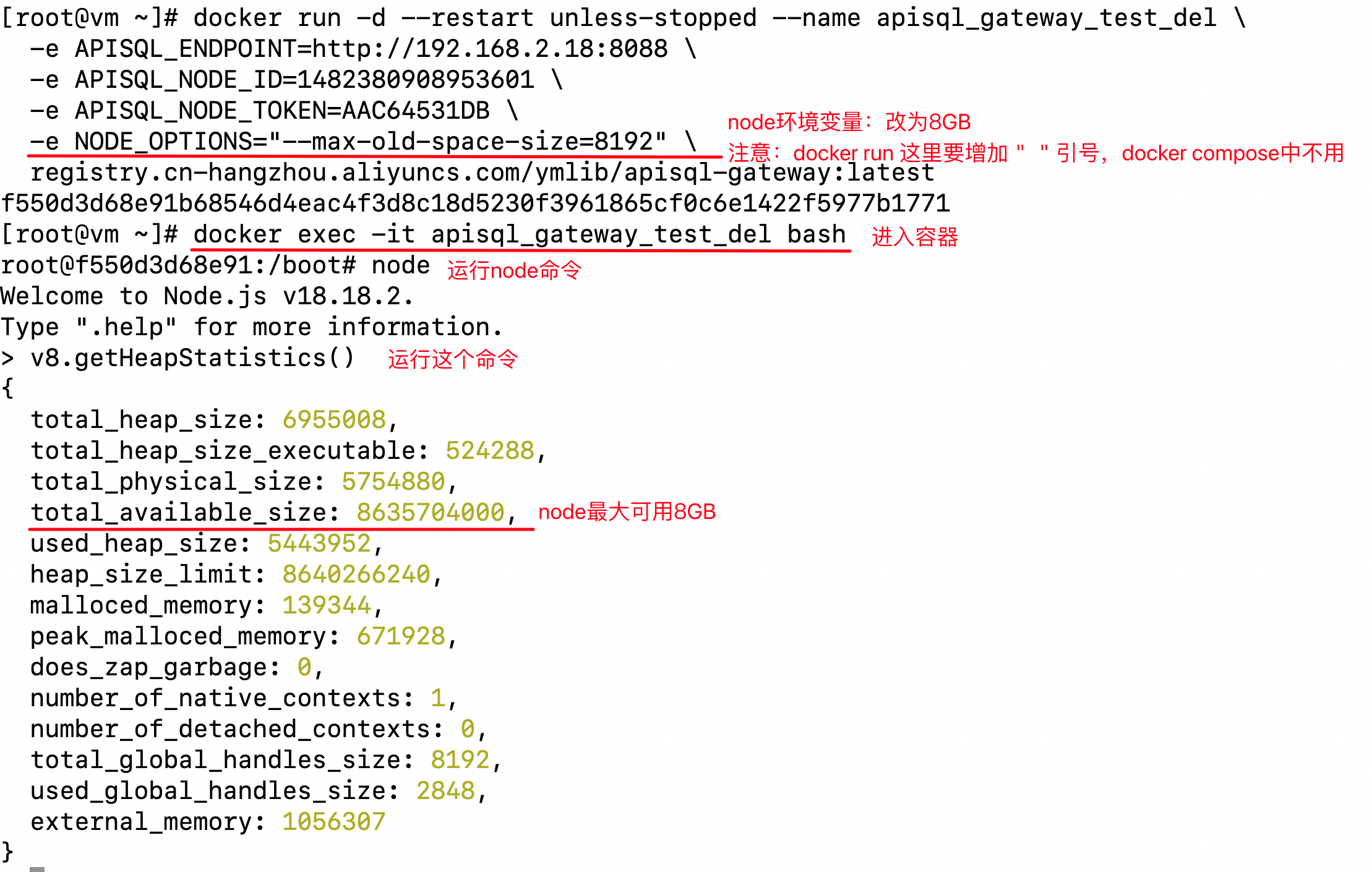 Docker环境的 apiSQL 网关内存调整
